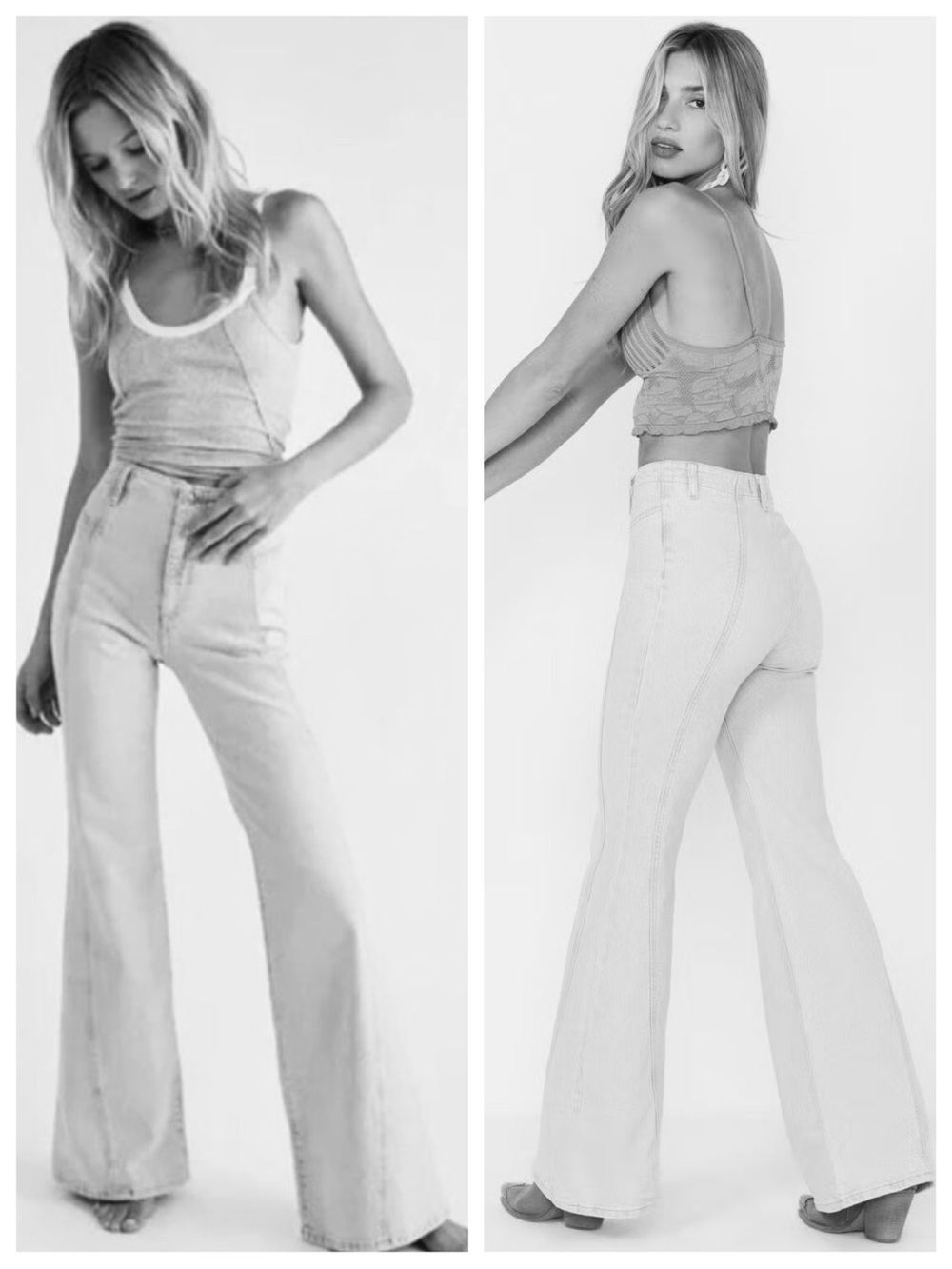 Free People Florence Flare Jeans in Jasmine (white), 30x31, Never Worn!